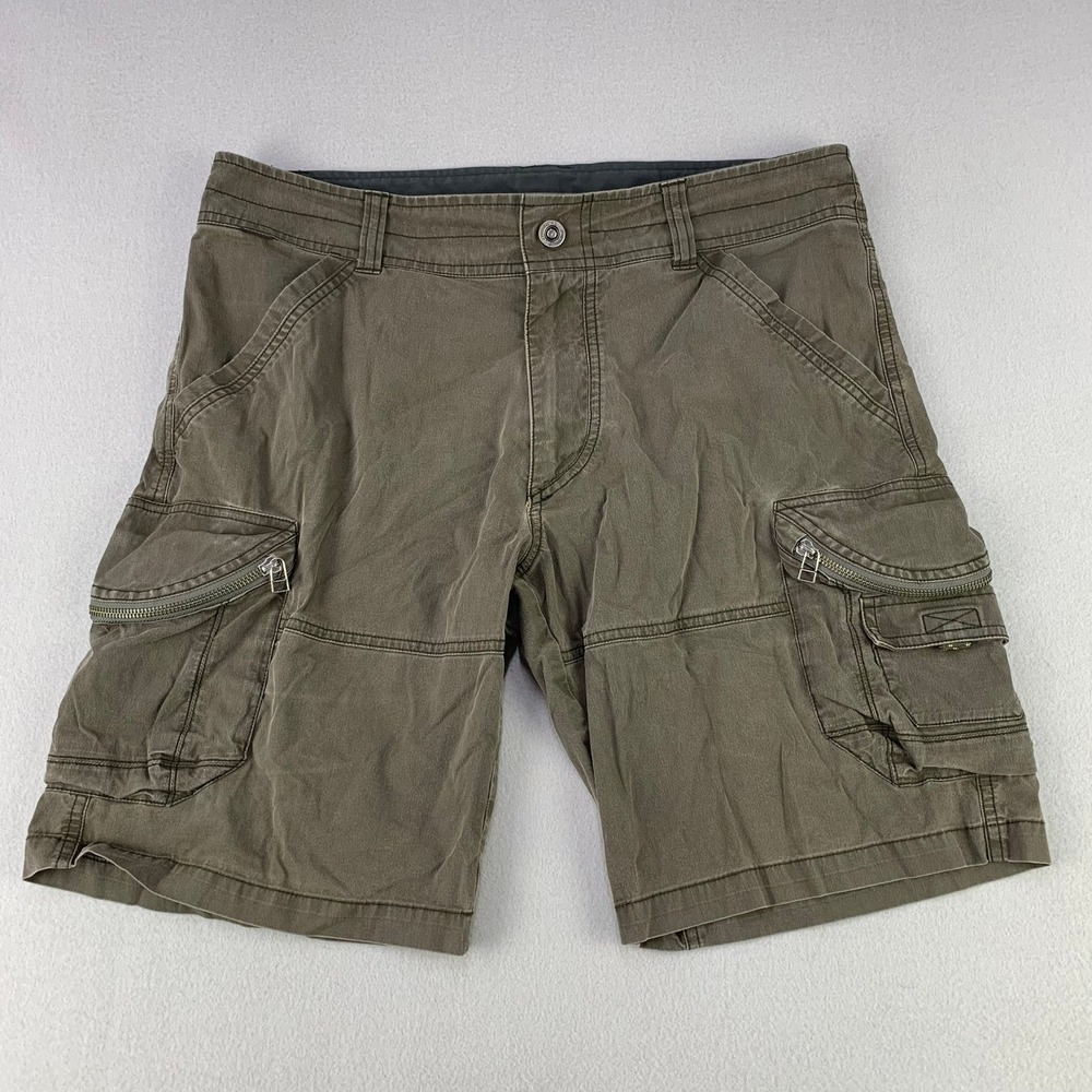 KUHL Ambush Cargo Shorts Mens 34 Brown Vintage Patina Dye Canvas Workwear‎